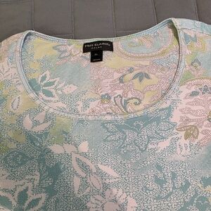 Miss Elaine Blue and Green Floral lounge dress.